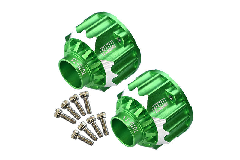 Aluminum 7075-T6 Front + Rear Differential Case For Traxxas 1:5 4WD X-Maxx Monster Truck (For TXM 8S/6S) - Green