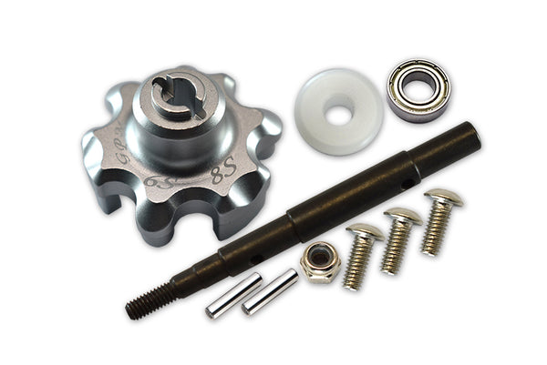Traxxas X-Maxx 4X4 Upgrade Part Aluminum Trasmission Cush Drive Housing With Drive Input Shaft - 10Pcs Set Silver