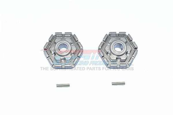 Traxxas 1/10 Maxx 4WD Monster Truck Aluminum Wheel Hub Hex (+2mm) - 2Pc Set Gray Silver