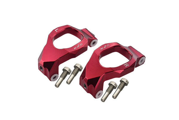 Aluminum Front C-Hubs For Traxxas 1:10 Maxx 4WD Monster Truck-89076-4 / 1:8 4WD Maxx Slash 6S Brushless Short Course Truck-102076-4 Upgrades - Red