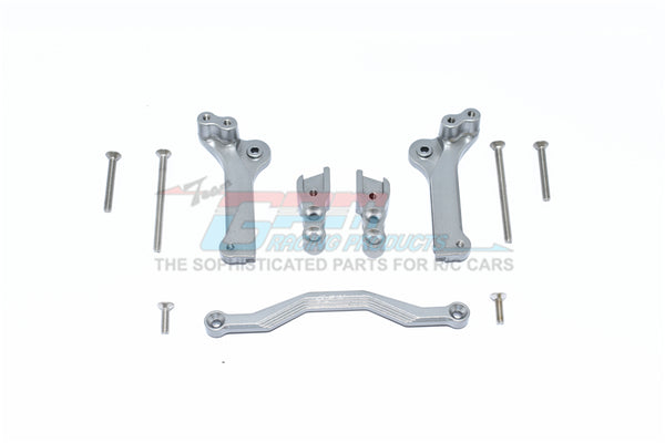 GPM For Traxxas 1/10 Maxx 4WD Monster Truck Upgrade Parts Aluminum Rear Shock Mount - 5Pc Set Gray Silver