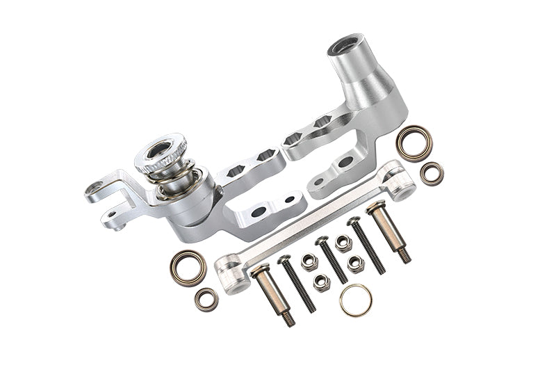 Aluminum Steering Assembly For Traxxas 1:10 4WD MAXX 89076-4 / 4WD MAXX with WideMAXX 89086-4 / 1:8 4WD Maxx Slash 6S 102076-4 Upgrades - Silver