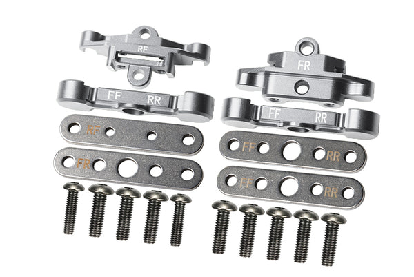 Aluminum Front + Rear Lower Arm Tie Bar Mount For Traxxas 1:10 4WD MAXX 89076-4 / 4WD MAXX with WideMAXX 89086-4 / 1:8 4WD Maxx Slash 6S 102076-4 Upgrades - Silver