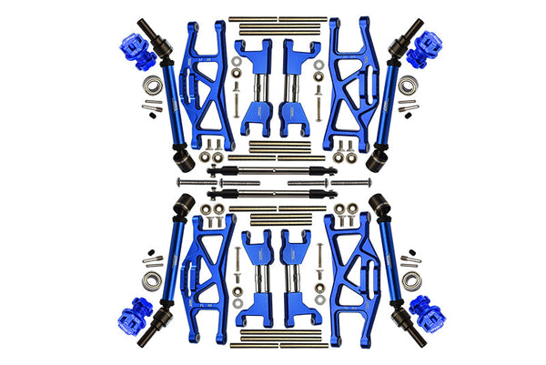 Aluminum Upgrade Combo Set Widening Kit For Traxxas 1:10 4WD MAXX Monster Truck 89076-4 / 4WD MAXX with WideMaxx Monster Truck 89086-4 - Blue