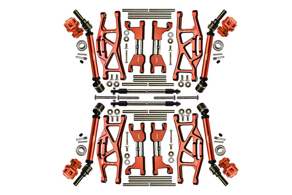 Aluminum Upgrade Combo Set Widening Kit For Traxxas 1:10 4WD MAXX Monster Truck 89076-4 / 4WD MAXX with WideMaxx Monster Truck 89086-4 - Orange