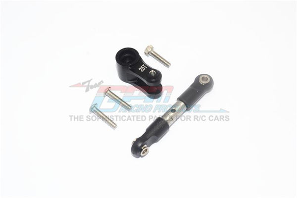 Traxxas 1/10 Maxx 4WD Monster Truck Stainless Steel Tie Rod + 25T Aluminum Servo Horn - 2Pc Set Black