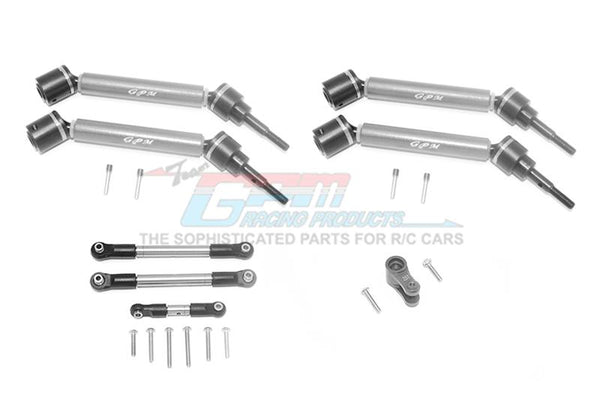 Traxxas 1/10 Maxx 4WD Monster Truck Stainless Steel Tie Rod + 25T Servo Horn & Steel+Aluminum Front + Rear Adjustable Cvd Drive Shaft - 20Pc Set Gray Silver