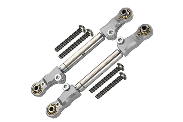 Aluminum+Stainless Steel Adjustable Front Steering Tie Rod For Traxxas 1:10 Maxx 4WD Monster Truck-89076-4 / 1:8 4WD Maxx Slash 6S Brushless Short Course Truck-102076-4 Upgrades - Silver