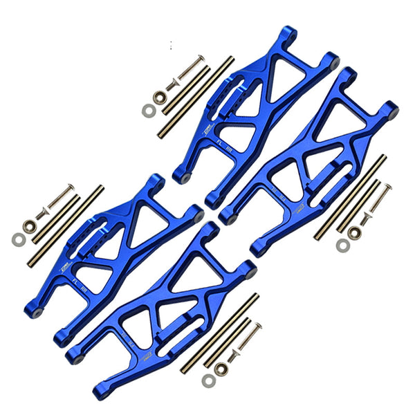 Aluminium Front And Rear Lower Arms For Traxxas 1/10 Maxx With WideMAXX Monster Truck 89086-4 - 28Pc Set Blue