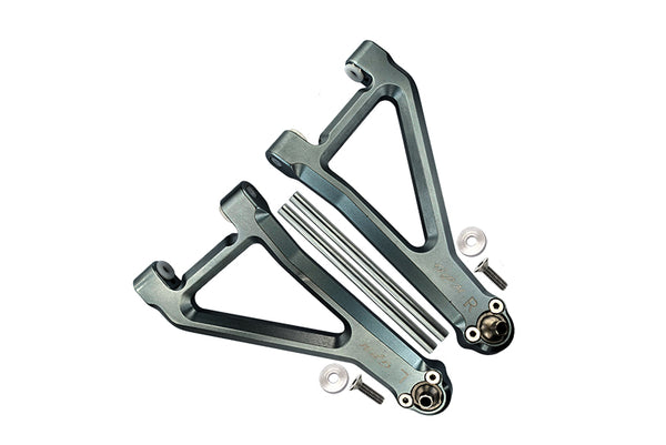 Traxxas Unlimited Desert Racer 4X4 (#85076-4) Aluminum Front Upper Suspension Arm - 8Pc Set Gray Silver
