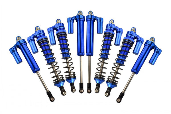 Traxxas Unlimited Desert Racer 4X4 (#85076-4) Aluminum Front+Rear L-Shape Piggy Back Damper - 8Pc Set Blue