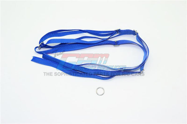 R/C Scale Accessories : Spare Tire Tie Down For Traxxas 1/7 Unlimited Desert Racer -2Pc Set Blue
