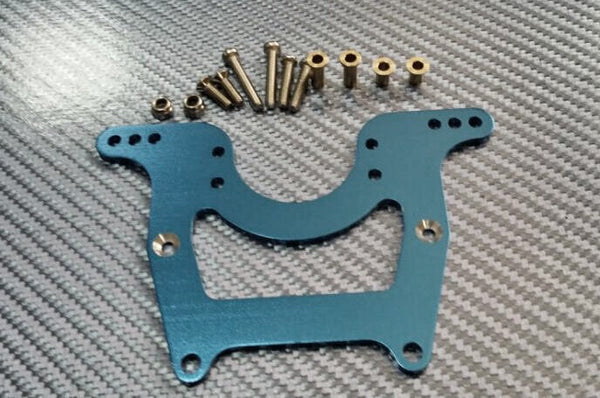 Tamiya Wild Dagger Aluminum Front/Rear Damper Mount With Collars & Screws - 1Pc Set Blue