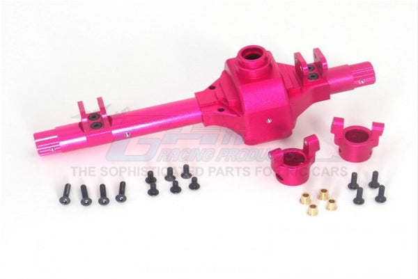 Axial Wraith 4WD Rock Racer Aluminum Front/Rear Axle Housing & C-Hub - 4Pcs Set Pink