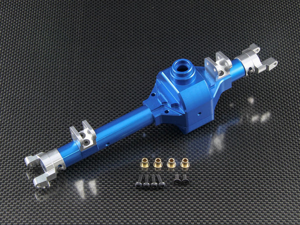 Axial Wraith Aluminum Front/Rear Axle Housing & C-Hub - 4 Pcs Set Blue + Silver