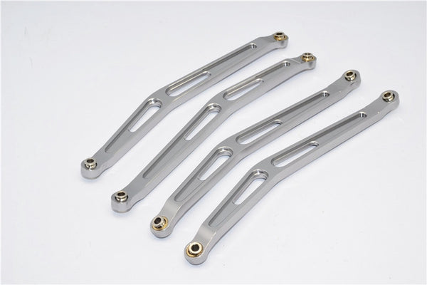 Axial Wraith & RR10 Bomber Aluminum Upper Rock Buggy Links - 4Pcs Set Gray Silver
