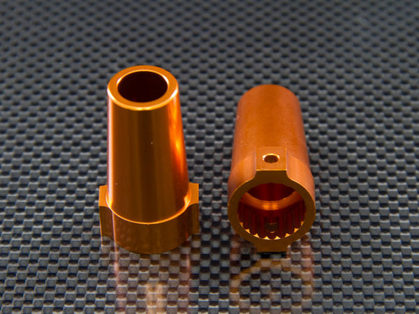 Axial Wraith & Wraith Spawn Aluminum Straight Axle Adapter - 1 Pr Orange