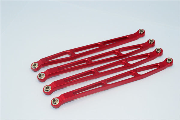 Axial Wraith & RR10 Bomber Aluminum Lower Tube Frame Brace - 4Pcs Set Red