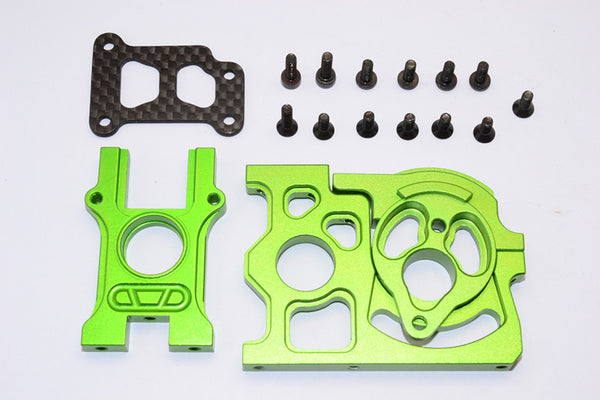 HPI WR8 Flux Aluminum Motorhalter & Center Diff Housing & Graphite Plate - 1Set Green