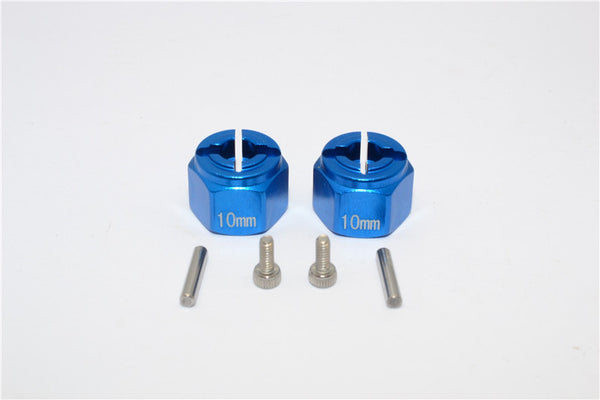 Tamiya Wild Willy 2 Aluminum Hex Adapter (12X10mm) - 2Pcs Set Blue