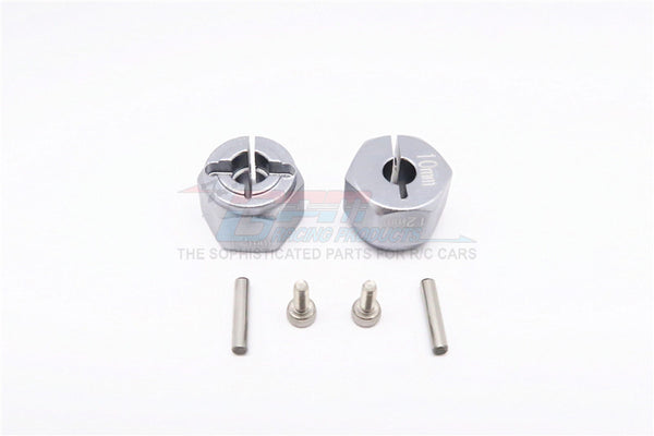 Tamiya Wild Willy 2 Aluminum Hex Adapter (12X10mm) - 2Pcs Set Gray Silver
