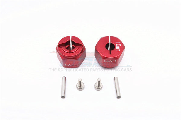 Tamiya Wild Willy 2 Aluminum Hex Adapter (12X10mm) - 2Pcs Set Red