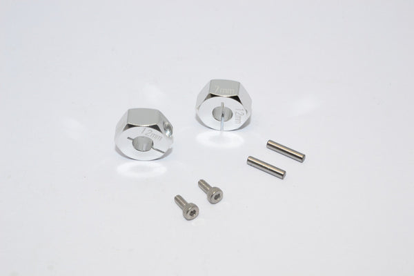 Tamiya Wild Willy 2 AluminumHex Adapter (12X7mm) - 2Pcs Set Silver