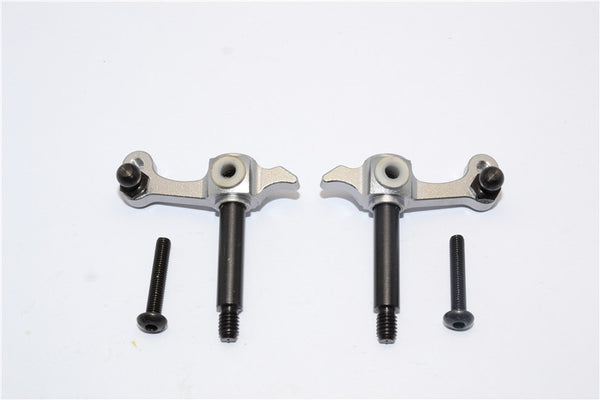 Tamiya Wild Willy 2 Aluminum Front Knuckle Arm - 1Pr Gray Silver