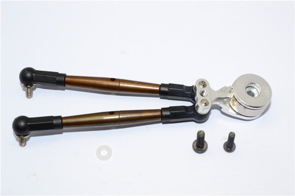 Tamiya Wild Willy 2 Aluminum Hi-Torque Servo Saver 25T With Steel Tie Rod - 1 Set Silver