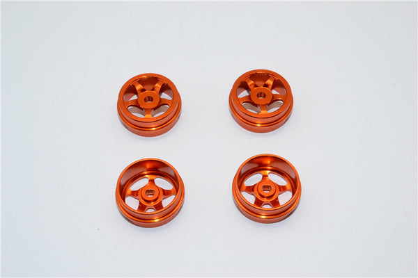 XMods Evolution Touring Aluminum Front & Rear Bold Rims (Star) - 4Pcs Set (Ridge) Orange