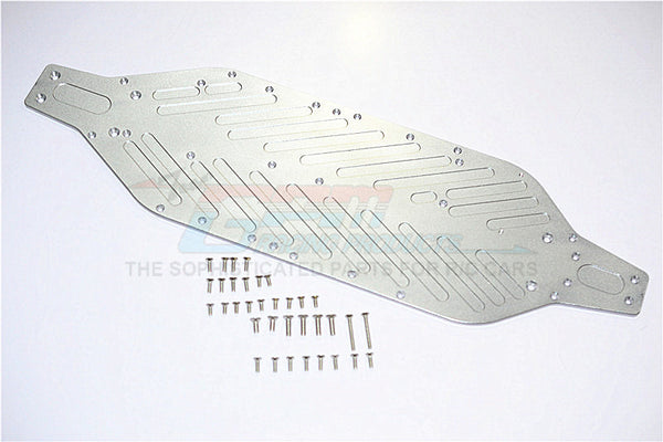 Traxxas XO-01 Supercar Aluminum 4mm Main Chassis With Stainless Steel Screws - 1 Set Gray Silver
