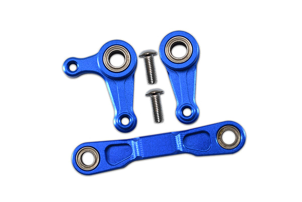 Tamiya XV-01 Aluminum Steering Assembly With 5X8 Bearings - 3 Pcs Set Blue
