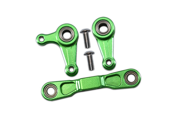 Aluminum Steering Assembly With 5X8 Bearings for 1/10 Tamiya RC XV-01 - 3Pc Set Green