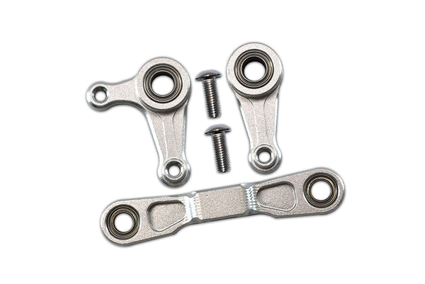 Tamiya XV-01 Aluminum Steering Assembly With 5X8 Bearings - 3 Pcs Set Silver