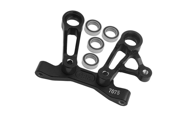 Aluminum 7075 Steering Arms And Steering Bridge For Tamiya 1:10 RC 4WD XV-02 PRO 58707 Upgrades - Black