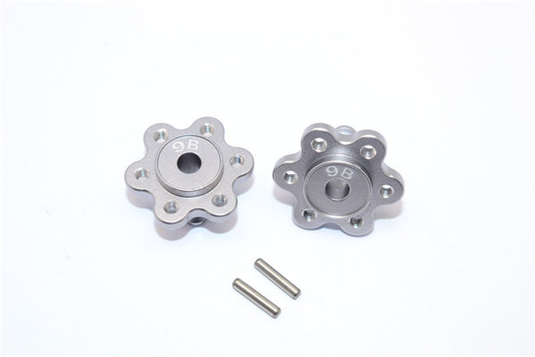 Axial Yeti Aluminum 2.2 Wheel Hub Adapters (9mm Thickness) Economy Version - 1Pr Set Gray Silver