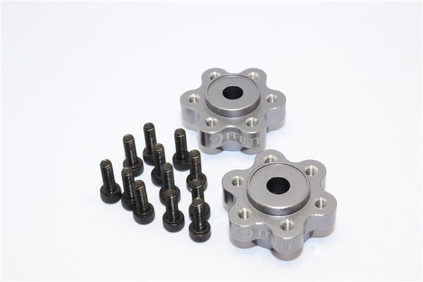 Axial Yeti, Exo, Wraith & SCX10 Aluminum 2.2 Wheel Hub Adapters (9mm Thickness) - 1Pr Set Gray Silver