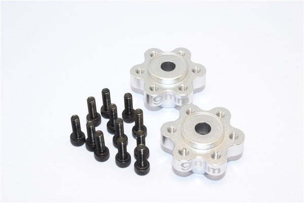 Axial Yeti, Exo, Wraith & SCX10 Aluminum 2.2 Wheel Hub Adapters (9mm Thickness) - 1Pr Set Silver