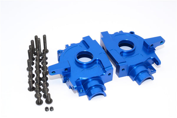 Axial Yeti Aluminum Front Bulkhead - 1 Set Blue