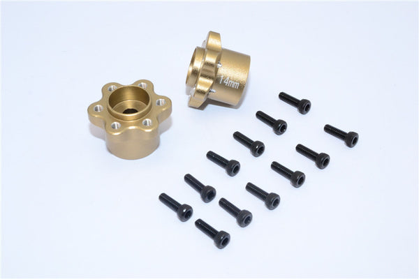 Axial Yeti, Exo, Wraith & SCX10 Aluminum 2.2 Wheel Hub Adapters (14mm Thickness) - 1Pr Set Titanium