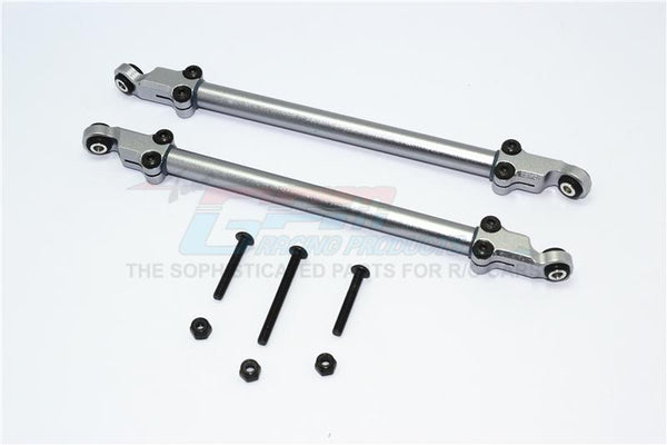 Axial Yeti (AX90026) & Yeti SCORE (AX90050, AX90068) Aluminum Rear Adjustable Chassis Rod - 1Pr Set Gray Silver