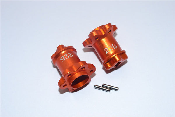 Axial Yeti Aluminum 2.2 Wheel Hub Adapters (22mm Thickness) Economy Version - 1Pr Set Orange