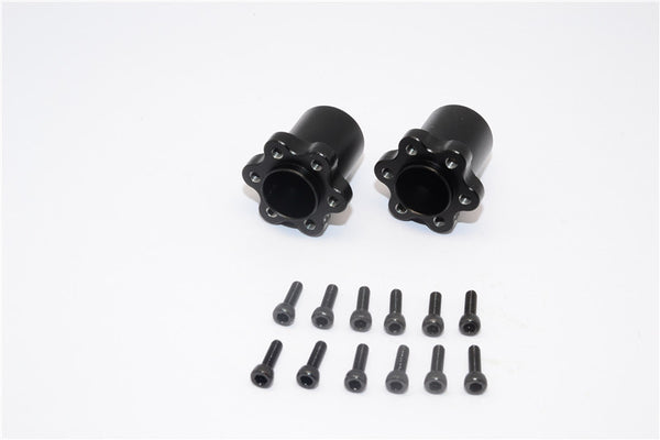 Axial Yeti, Exo, Wraith & SCX10 Aluminum 2.2 Wheel Hub Adapters (22mm Thickness) - 1Pr Set Black