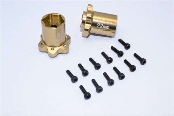 Axial Yeti, Exo, Wraith & SCX10 Aluminum 2.2 Wheel Hub Adapters (22mm Thickness) - 1Pr Set Titanium