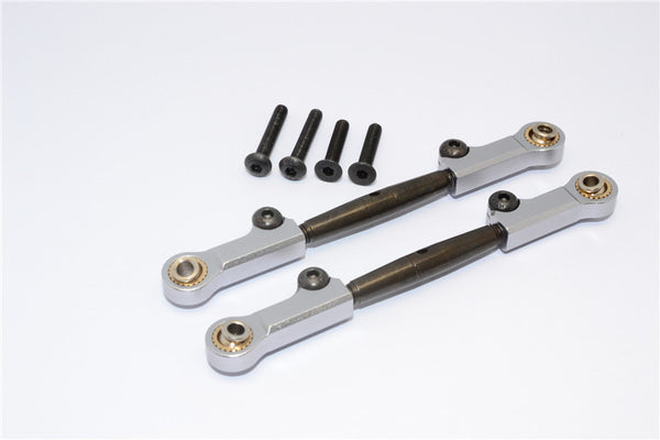 Axial Yeti Spring Steel Steering Anti-Thread Tie Rod With Aluminum Ends - 1Pr Set Gray Silver