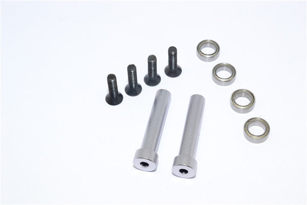 Axial Yeti Aluminum Steering Assembly Posts With Bearings - 2 Pcs Set Gray Silver