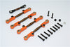 Axial Yeti Spring Steel Completed Anti-Thread Tie Rod With Aluminum Ends - 5 Pcs Set Orange