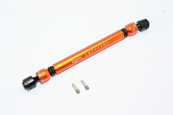 Axial Yeti Aluminum Rear Main Drive Shaft With Steel Joint (147mm-157mm) - 1Pc Set Orange