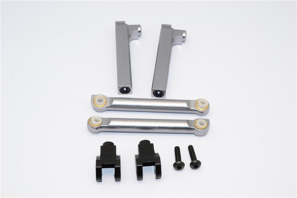 Axial Yeti Aluminum Rear Sway Bar Mount - 6 Pcs Set Gray Silver