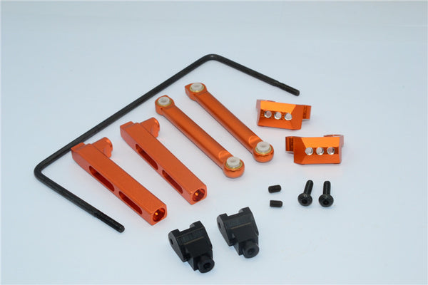 Axial Yeti Aluminum Rear Sway Bar Mount + Cage Mount + Wire - 9 Pcs Set Orange
